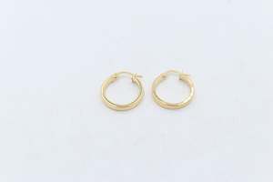 9ct Gold Wide Plain Polished square Hoop Earrings