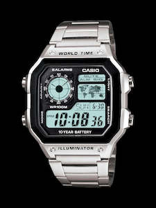 Watches: Casio Classic Silver Digital Watch - AE1200WHD-1A