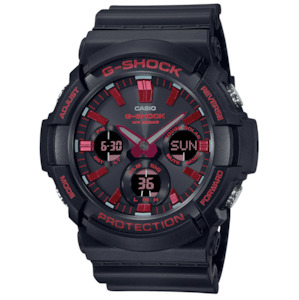 G-Shock Ignite Red Ionic Black Watch-GAS100BNR-1A