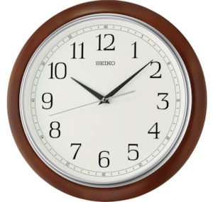 Wall Clocks: Seiko Brown/Wooden Wall Clock - QXA813-B