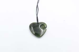Greenstone Carving Collection: New Zealand Greenstone Heart Koru