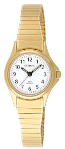 Olympic Ladies Gold Expanding Band Watch - 72012