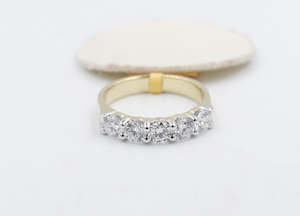 Gold Ladies Rings: 14ct White Gold Lab Grown Diamond Set TDW 1.5ct
