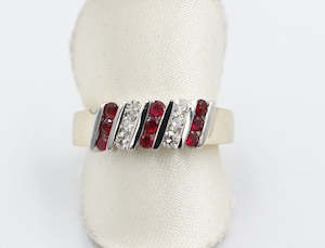 Gold Ladies Rings: 9ct Gold Genuine Ruby & Diamond ring
