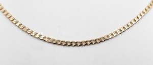 Gold Chains: 9ct Gold Solid Curb Link Chain 55cm 100HK145/4