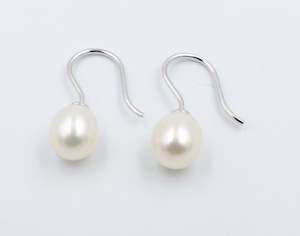 Stg Silver Earrings: Stg Silver Fresh Water Pearl Drops