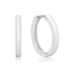 Stg Silver Earrings: Stg Silver Flat Huggies 21mm