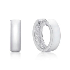 Stg Silver Wide Matt Huggies 5mm wide