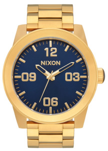 Nixon Mens Corporal SS Gold/Blue Sunray Watch - A346 3334-00