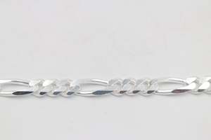 Stg Silver 3:1 Figaro Link Chain  IR19