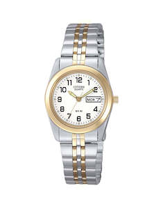 Citizen Ladies Gold Tone With White Dial Watch  - EQ0514-57A