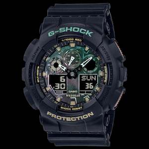 G Shock Watches: G shock Black & rust GA100RC-1A