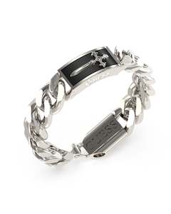 Guess Steel one Shield Tag Bracelet JUMB04022JWSTBKL