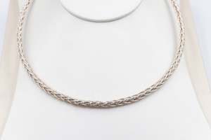 Stg Silver Chains: Stg Silver twist rope Two tone necklace 46cm
