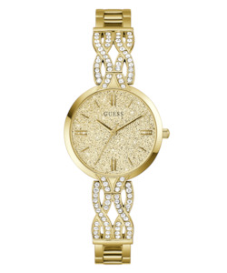 GUESS Ladies Gold Tone Coral Gltiz Analog Watch GW0868L2