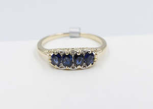 Gold Ladies Rings: 9ct Gold Sapphire & Diamond ring SYR7987S