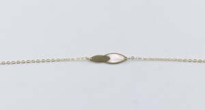 Gold Bracelets: 9ct Gold Trace link with bars bracelet HHX023/11