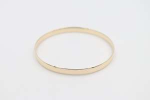 9ct Yellow Gold Solid Bangle 5.6mm