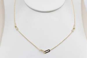 9ct Gold Trace Link with paper clip links  45cm HHY154/4