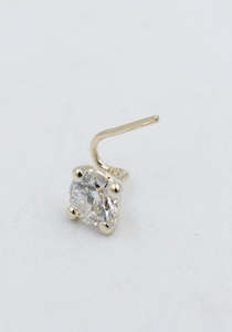 Gold Nose Studs: 9ct Gold Lab Grown Diamond Nose Stud 0.21ct