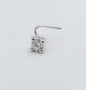 9ct White Gold Lab Grown Diamond Nose Stud 0.10ct