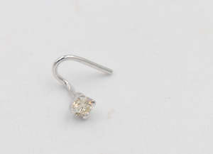 9ct White Gold Genuine Diamond Nose Stud 0.05ct