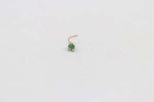 9ct  Gold Genuine Emerald Nose Stud