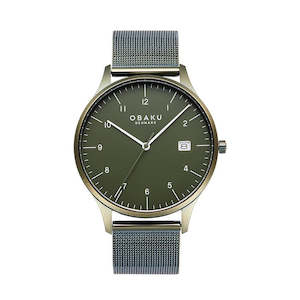 Obaku Denmark: Obaku-Denmark Mens Green Chia Leaf Watch - V298LDEEME