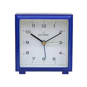 Alarm Clocks: Olympic Square Metal Alarm Clock - Blue