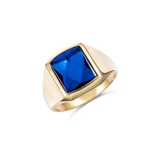 9ct Gold Mens Ring with Syn Blue Spinal  901-3C