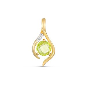 9ct Gold Genuine Peridot & Diamond Pendent P3001-PDDC