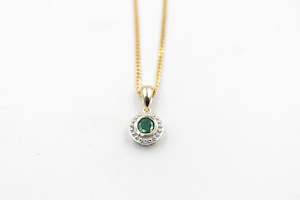 9ct Gold Genuine Emerald Pendent P3004-EMDC