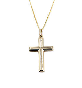 Gold Pendents: 9ct Gold Cross 32mm 32PCV023