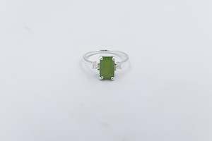 Stg Silver Ring with Greenstone SYR7759