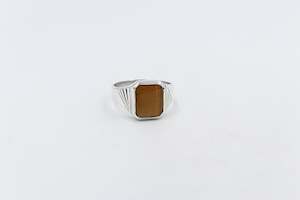 Stg Silver Ring with New Zealand Tigers Eye 155ALXTE