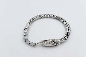 Stg Silver Bracelets: Stg Silver Heavy bracelet with Snake Clasp