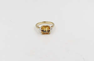 9ct Gold Citrine & Diamond ring SYR7528