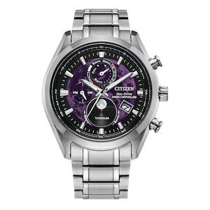 Citizen Tsuki-yomi Super Titanium Purple Dial Moonphase BY1010-81Z