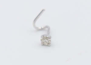 9ct White Gold Genuine Diamond Nose Stud 0.05ct