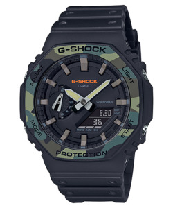 Watches: G-Shock Green Camouflage Analog-Digit (GA-2110 Series) Watch - GA-2100SU-1A