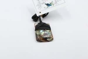 Bone And Paua Jewellery: Paua set Toki Pendent with Resin