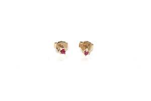 9ct Gold Genuine Ruby Studs 2mm