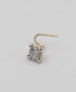 9ct Gold Genuine Diamond Nose Stud  0.14ct Diamond