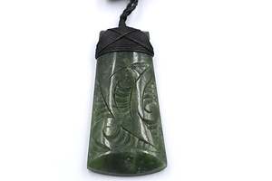 New Zealand Greenstone Engraved Toki 80mm