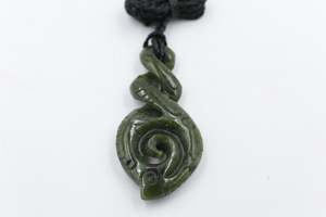 New Zealand Greenstone Carved Twist Koru