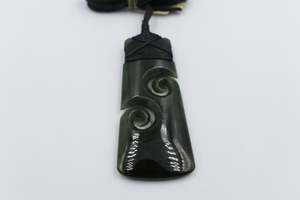 New Zealand Greenstone Toki with Double Koru