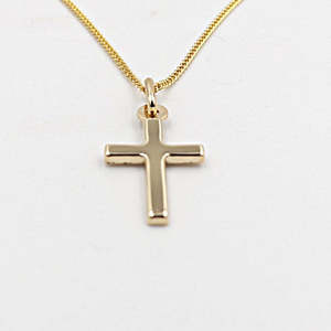 Gold Pendents: 9ct Gold Cross 20mm 5P0019