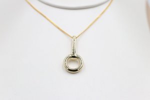 9ct Gold Set Half Bit Pendent