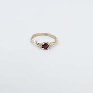Gold Ladies Rings: 9ct Gold Genuine Ruby and Diamond Ring SJ112