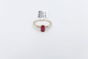 Gold Ladies Rings: 14K Ruby and Diamond Ring SKR40128R